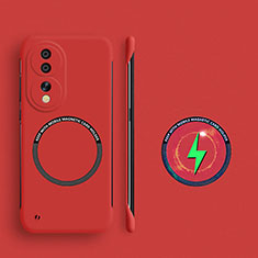 Coque Plastique Rigide Sans Cadre Etui Housse Mat avec Mag-Safe Magnetic Magnetique pour Huawei Honor 80 5G Rouge