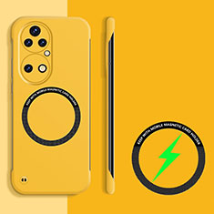 Coque Plastique Rigide Sans Cadre Etui Housse Mat avec Mag-Safe Magnetic Magnetique pour Huawei P50 Pro Jaune