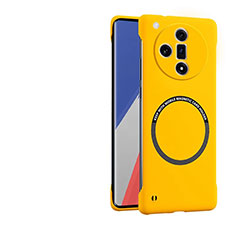 Coque Plastique Rigide Sans Cadre Etui Housse Mat avec Mag-Safe Magnetic Magnetique pour Oppo Find X7 5G Jaune