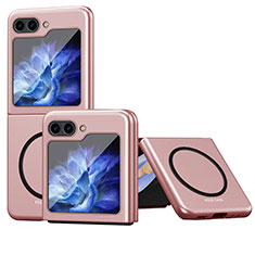 Coque Plastique Rigide Sans Cadre Etui Housse Mat avec Mag-Safe Magnetic Magnetique QH1 pour Samsung Galaxy Z Flip5 5G Or Rose