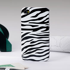 Coque Plastique Rigide Zebre pour Apple iPhone 4 Noir