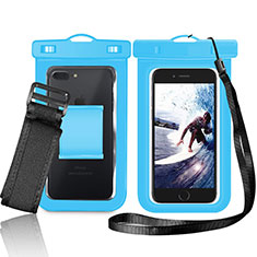 Coque Pochette Etanche Waterproof Universel W05 pour Accessories Da Cellulare Bastone Selfie Bleu