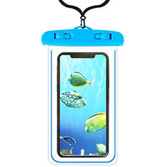 Coque Pochette Etanche Waterproof Universel W08 pour Accessories Da Cellulare Bastone Selfie Bleu Ciel