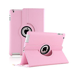 Coque Portefeuille Cuir Rotatif pour Apple iPad 2 Rose