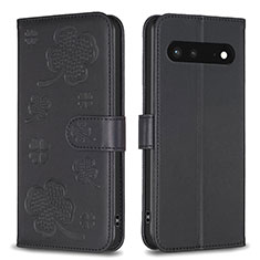 Coque Portefeuille Fleurs Livre Cuir Etui Clapet BF1 pour Google Pixel 7 5G Noir