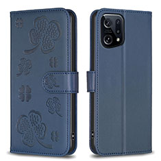 Coque Portefeuille Fleurs Livre Cuir Etui Clapet BF1 pour Oppo Find X5 5G Bleu