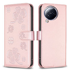 Coque Portefeuille Fleurs Livre Cuir Etui Clapet BF1 pour Xiaomi Civi 3 5G Or Rose