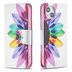 Coque Portefeuille Fleurs Livre Cuir Etui Clapet L01 pour Apple iPhone 13 Mini Colorful