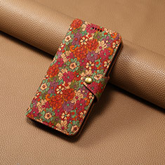 Coque Portefeuille Fleurs Livre Cuir Etui Clapet MT2 pour Samsung Galaxy A53 5G Rouge