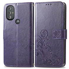 Coque Portefeuille Fleurs Livre Cuir Etui Clapet pour Motorola Moto G Power (2022) Violet