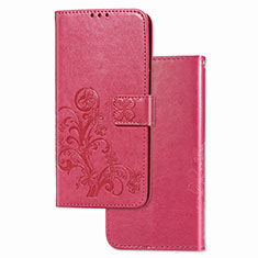 Coque Portefeuille Fleurs Livre Cuir Etui Clapet pour Realme C25S Rose Rouge