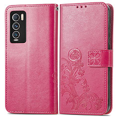 Coque Portefeuille Fleurs Livre Cuir Etui Clapet pour Realme GT Master Explorer 5G Rose Rouge