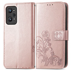 Coque Portefeuille Fleurs Livre Cuir Etui Clapet pour Realme GT Neo 3T 5G Violet