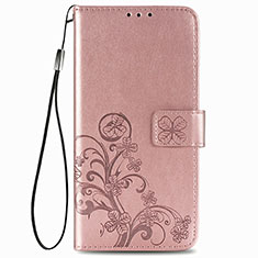 Coque Portefeuille Fleurs Livre Cuir Etui Clapet pour Samsung Galaxy A22 4G Rose