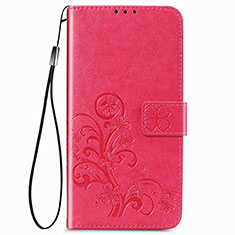 Coque Portefeuille Fleurs Livre Cuir Etui Clapet pour Samsung Galaxy A22 4G Rouge