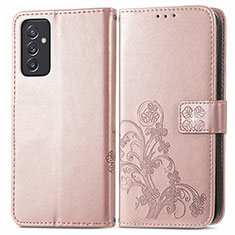 Coque Portefeuille Fleurs Livre Cuir Etui Clapet pour Samsung Galaxy A24 4G Rose