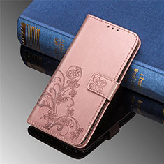 Coque Portefeuille Fleurs Livre Cuir Etui Clapet pour Samsung Galaxy S23 Plus 5G Rose