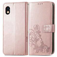 Coque Portefeuille Fleurs Livre Cuir Etui Clapet pour Sony Xperia Ace III SO-53C Rose