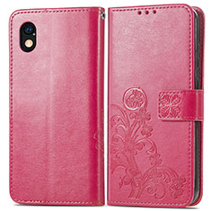 Coque Portefeuille Fleurs Livre Cuir Etui Clapet pour Sony Xperia Ace III SO-53C Rouge