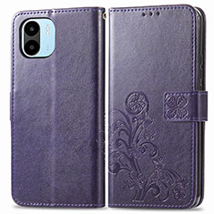 Coque Portefeuille Fleurs Livre Cuir Etui Clapet pour Xiaomi Redmi A2 Violet