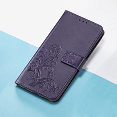 Coque Portefeuille Fleurs Livre Cuir Etui Clapet S03D pour Google Pixel 6a 5G Violet