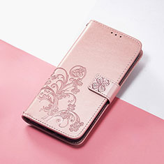 Coque Portefeuille Fleurs Livre Cuir Etui Clapet S03D pour Huawei Honor 50 Pro 5G Or Rose