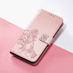 Coque Portefeuille Fleurs Livre Cuir Etui Clapet S03D pour Huawei Honor X9a 5G Or Rose