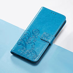 Coque Portefeuille Fleurs Livre Cuir Etui Clapet S03D pour Huawei Mate 40 Pro Bleu
