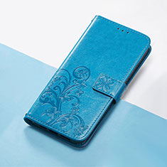 Coque Portefeuille Fleurs Livre Cuir Etui Clapet S03D pour Huawei Nova 9 Bleu