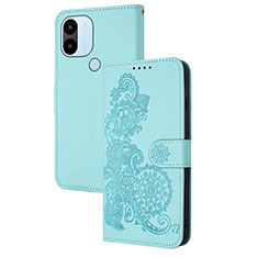 Coque Portefeuille Fleurs Livre Cuir Etui Clapet Y01X pour Xiaomi Redmi A1 Plus Bleu Clair