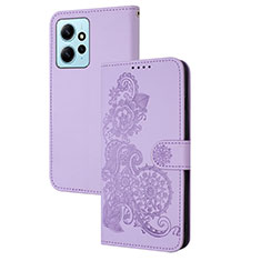 Coque Portefeuille Fleurs Livre Cuir Etui Clapet Y01X pour Xiaomi Redmi Note 12 4G Violet