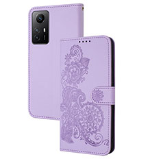 Coque Portefeuille Fleurs Livre Cuir Etui Clapet Y01X pour Xiaomi Redmi Note 12S Violet