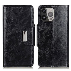 Coque Portefeuille Livre Cuir Etui Clapet A01 pour Apple iPhone 14 Pro Noir