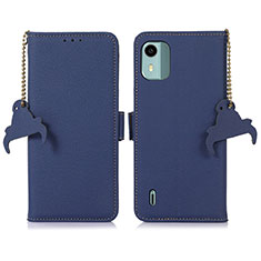 Coque Portefeuille Livre Cuir Etui Clapet A01D pour Nokia C12 Bleu