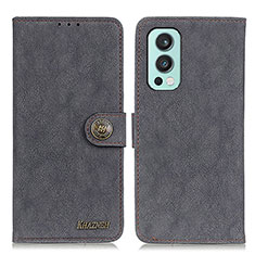 Coque Portefeuille Livre Cuir Etui Clapet A01D pour OnePlus Nord 2 5G Noir