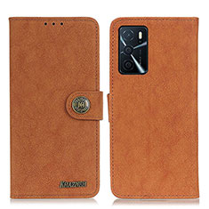 Coque Portefeuille Livre Cuir Etui Clapet A01D pour Oppo A16 Marron