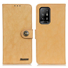 Coque Portefeuille Livre Cuir Etui Clapet A01D pour Oppo A95 5G Or