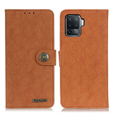 Coque Portefeuille Livre Cuir Etui Clapet A01D pour Oppo F19 Pro Marron