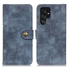 Coque Portefeuille Livre Cuir Etui Clapet A01D pour Samsung Galaxy S22 Ultra 5G Bleu