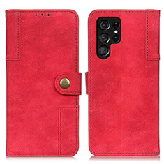 Coque Portefeuille Livre Cuir Etui Clapet A01D pour Samsung Galaxy S22 Ultra 5G Rouge