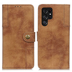 Coque Portefeuille Livre Cuir Etui Clapet A01D pour Samsung Galaxy S24 Ultra 5G Marron