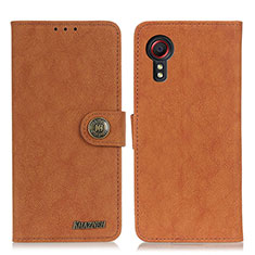 Coque Portefeuille Livre Cuir Etui Clapet A01D pour Samsung Galaxy XCover 5 SM-G525F Marron