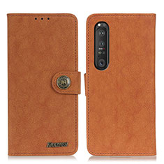 Coque Portefeuille Livre Cuir Etui Clapet A01D pour Sony Xperia 1 III Marron