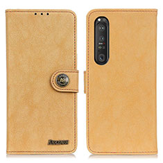 Coque Portefeuille Livre Cuir Etui Clapet A01D pour Sony Xperia 1 III Or