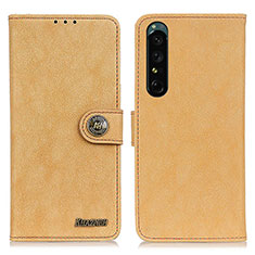 Coque Portefeuille Livre Cuir Etui Clapet A01D pour Sony Xperia 1 IV SO-51C Or