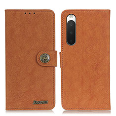 Coque Portefeuille Livre Cuir Etui Clapet A01D pour Sony Xperia 10 IV Marron