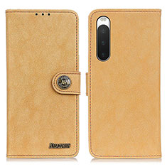 Coque Portefeuille Livre Cuir Etui Clapet A01D pour Sony Xperia 10 V Or