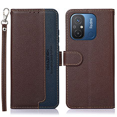 Coque Portefeuille Livre Cuir Etui Clapet A01D pour Xiaomi Poco C55 Marron