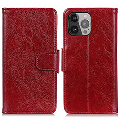 Coque Portefeuille Livre Cuir Etui Clapet A02 pour Apple iPhone 13 Pro Max Rouge