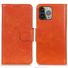 Coque Portefeuille Livre Cuir Etui Clapet A02 pour Apple iPhone 14 Pro Max Orange